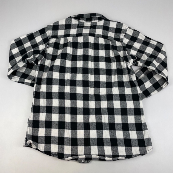Five Brother Women's Size M Flannel Shirt Plaid Black Plaid Reinforced Bust - Picture 5 of 5